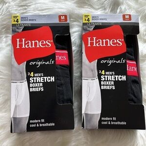 🆕Hanes Men’s Originals Stretch Boxer Briefs 8 Pair Black and Gray Size M